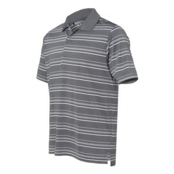 Adidas Golf Puremotion Gray Stripe Sport Polo Shirt Men's Size XL - Picture 4 of 6